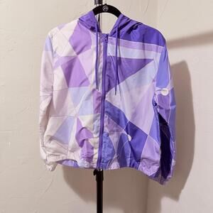 Disney World Tomorrowland Purple Geometric Women's Windbreaker Jacket with Hood